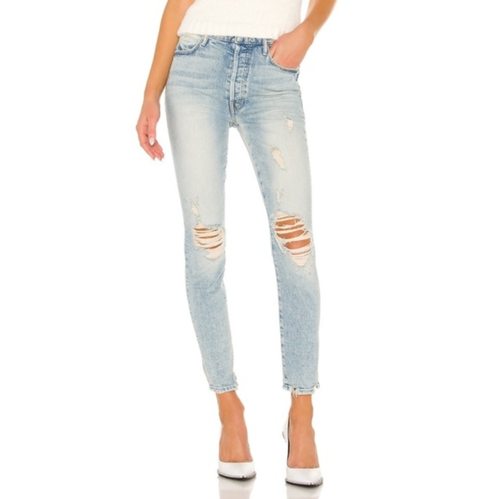 Mother the super stunner ankle distressed  jeans